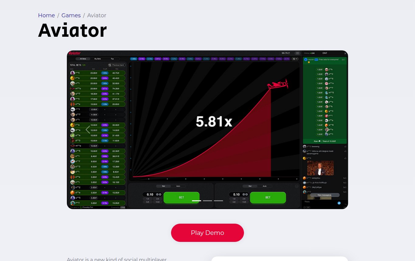 Spribe game page for Aviator showing Return to Player 97%