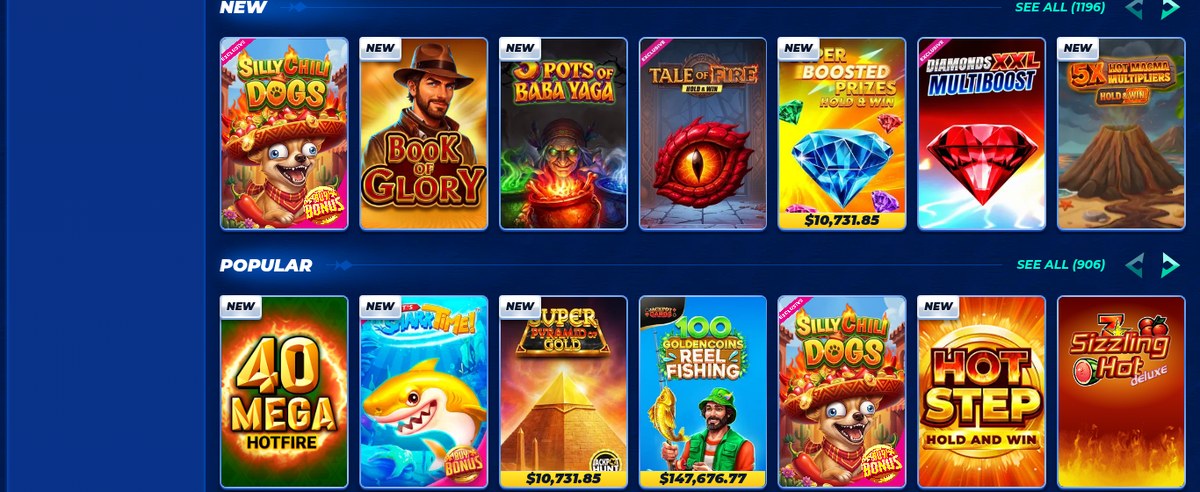 BassBet Casino lobby showing the New and Popular game shelves, as seen from the UAE in August 2026